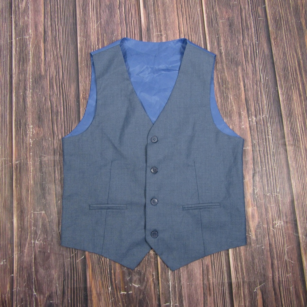 Suit Vest Marvelous World Teens 16 Gray Solid Belted‎ Formal Waistcoat Wedding